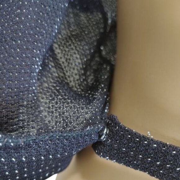 70s Cropped Black Silver Metallic Thread Short Sleeve V Neck Top Size Small - Picture 6 of 6